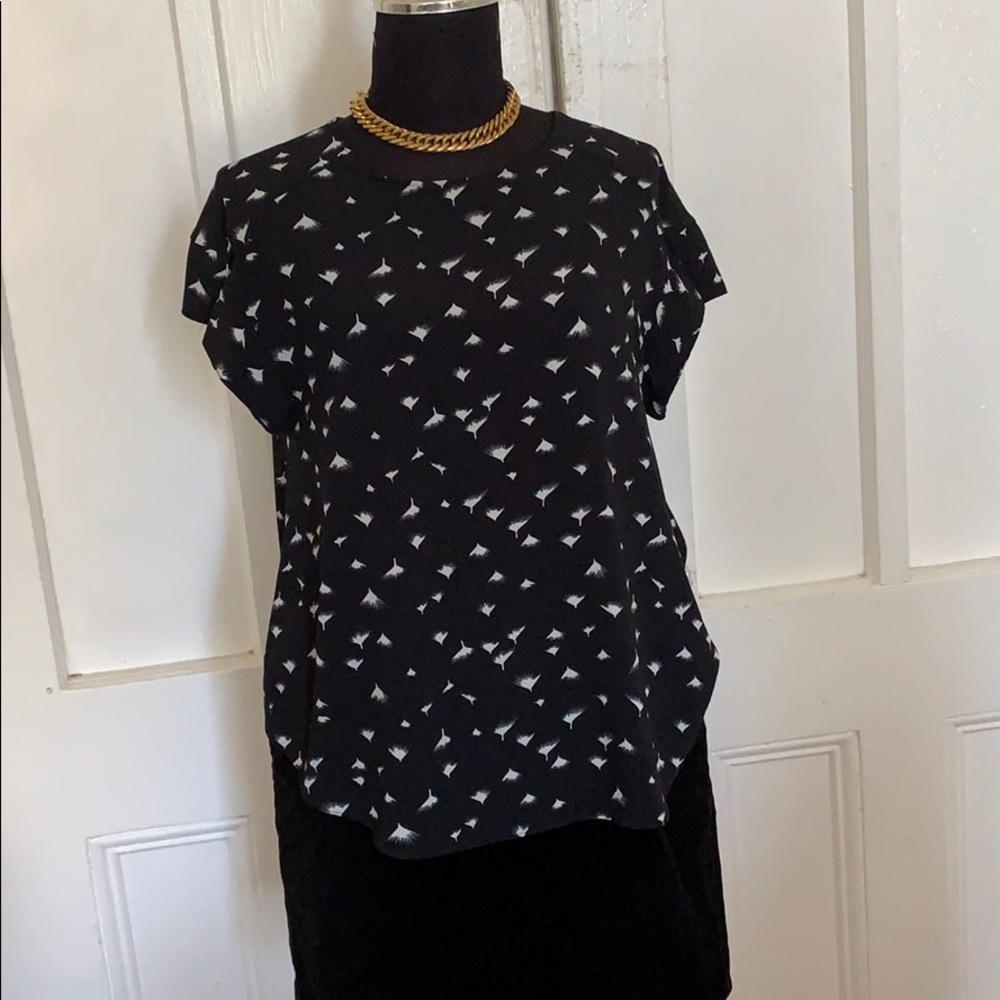 Poly Black and white printed blouse